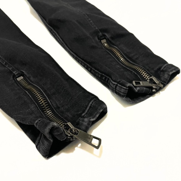 Burberry Brit Ladies Black Skinny Jeans Size 25 Zipper Accents - Picture 10 of 12